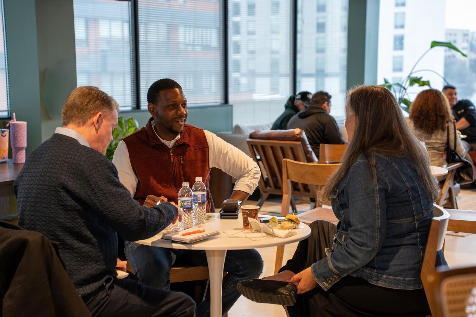 Business owners meeting at a networking table